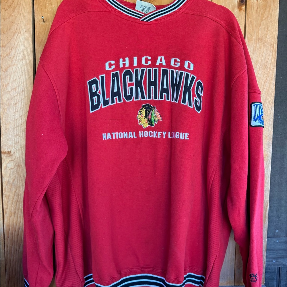 Vintage Lee Sport Chicago Blackhawks Red NHL Sweatshirt
